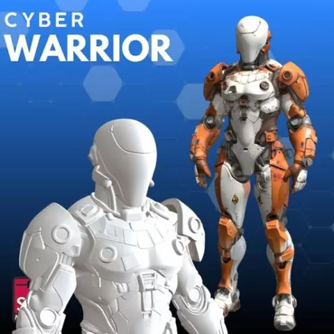 Cyborg Warrior STL – Futuristic 3D Model