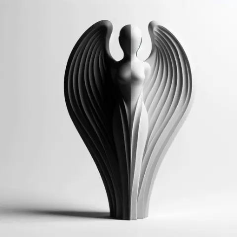 Angel Fairy with Closed Wings | Elegant 3D Printable Statue | Cute Fantasy Figure | New Trending 3D Art