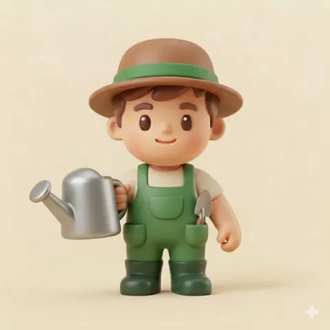 gardener Kawaii Keychain 3D model