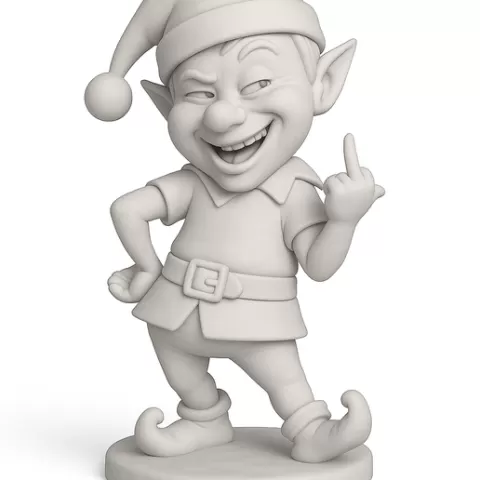 Naughty Elf STL | Funny Adult Christmas 3D Print | Cheeky Holiday Figurine With Base