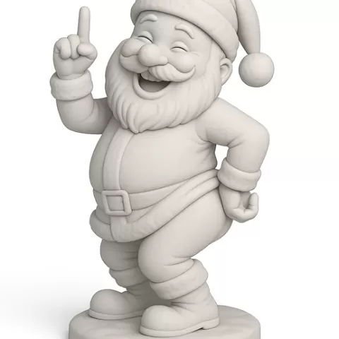 Cheeky Santa STL | Funny Christmas 3D Print | Jolly Santa Claus Figurine with Base