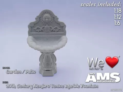 WLM - 20th Century Nembro Venice Marble Fountain