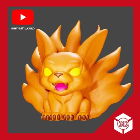 🔥🦊 KURAMA IN 3D CHIBI FIGURE! 🦊✨