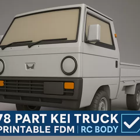 1/10 Mini Kei Truck RC Body Kit – Inspired Utility Truck with Interior