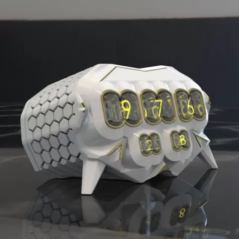 Futuristic Nixie Clock Case “HexaChron”