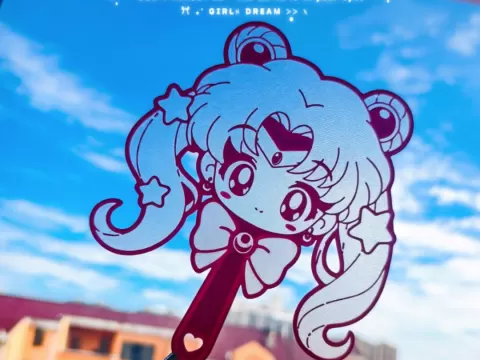 美少女战士小扇子快速打印 SailorMoon 代表月亮消灭你