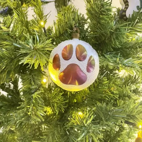PAW SNOWBALL ORNAMENT