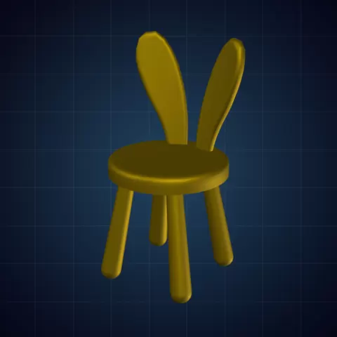 Cute Bunny Kids Chair - Playroom Furniture 3D Print