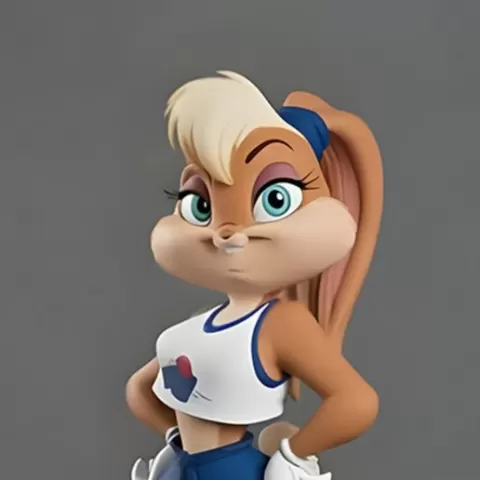 Lola Bunny 3D Printable Model - STL with Separate Base & Interlocking Joints