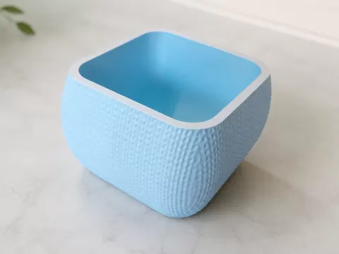 Knitted Square Planter / Storage Container