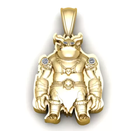 Golden Devil Pendant 3D Printable Model