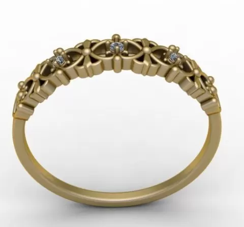 Golden Crown Pattern Ring 3D Printable Model