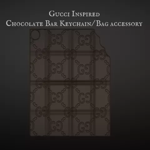 Gucci Inspired Bar Keychain- single sided STL