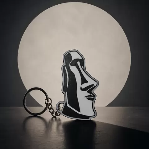 Moai statue keychain