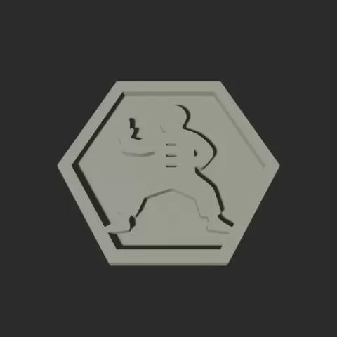 Kung Fu Hexagon – 3D Printable Game Token