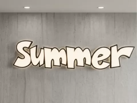 Insegna Led Nome 3D - Custom Lightbox - Summer