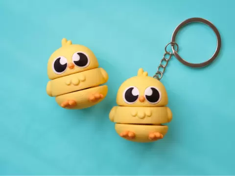 EGGO cute flexi Baby Chick - toy and keychain