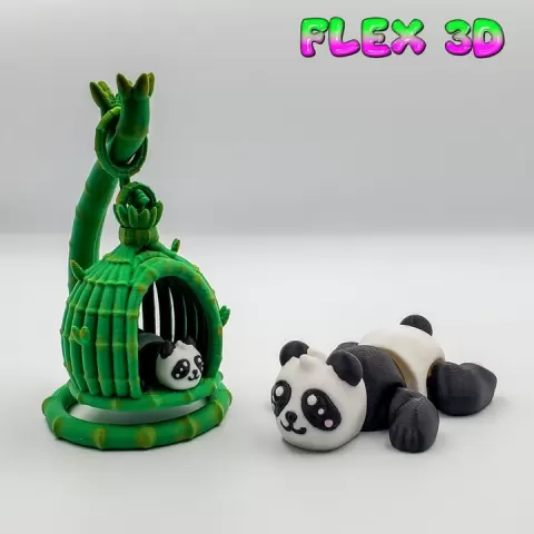 Flex 3D Panda Chunky with Bamboo Swing by Flex 3D