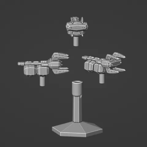 Blade Medium Utility Spaceship and Flightbase by Michael Crossman