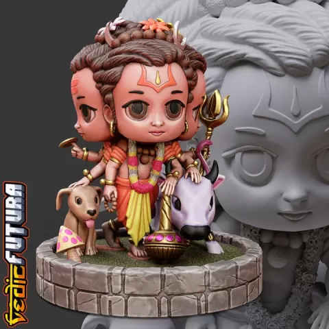 Chibi Dattatreya: The Divine Yogi of the Trimurti by VedicFutura