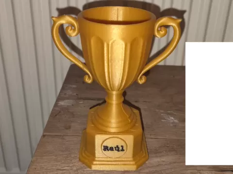 Trophy cup prize with custom name