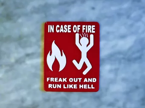 In case of fire sign