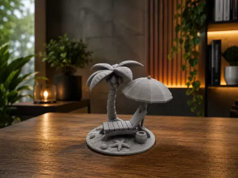 Tropical Beach Miniature Model