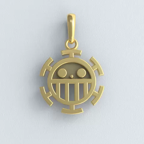 Trafalgar Law Heart Pirates Jolly Roger Pendant - 3D Print Ready Jewelry