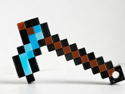 Minecraft Hoe Keychain (lowered edges)