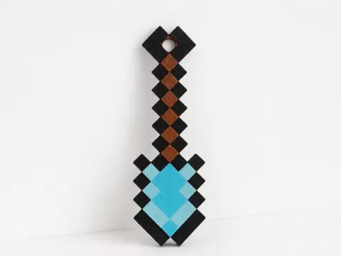 Minecraft Shovel Keychain (lowered edges)
