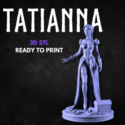 Tatianna - The Vampire Countess - Pre-supported STL - 170mm & 32mm (SFW & NSFW) by The Figurine Emporium