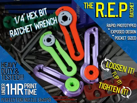 The Original R.E.P Ratchet Wrench - 1/4" Hex Bit Ratchet Wrench Tool and FIDGET TOY!!!