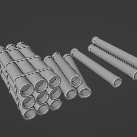 Modern Concrete Pipe Set by Michael Crossman