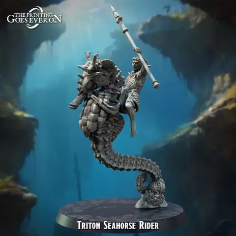 Triton Sea Horse Rider - Presupported by The Printing Goes Ever On