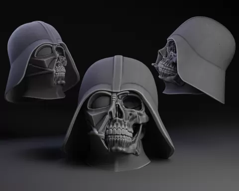 Darth Vader Skull / With Updated hole fix