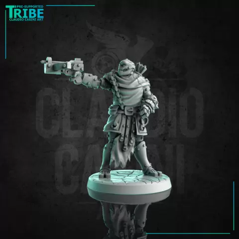 (0248) Male warforged ranger rogue thief with one hand crossbow by Claudio Casini Art