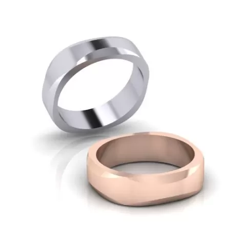 edge cut gold ring