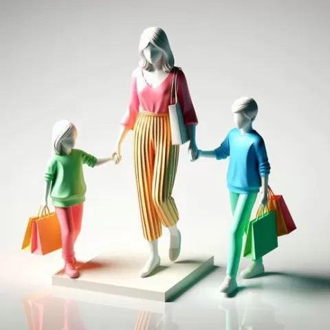 Lady with Shopping Bag | Black Friday 3D Model | Fashion Scene | High Detail 3D Print Object