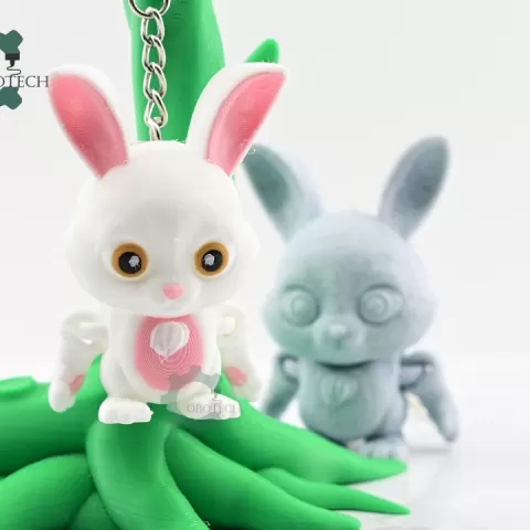 Cobotech Articulated Rabbit Keychain - Fun Cobotech Unique Toys - Unique Gifts - Desk Decor - Backpack Keychain by Cobotech