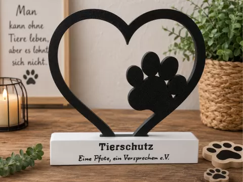 Pfote-Herz-Decor-Tiere