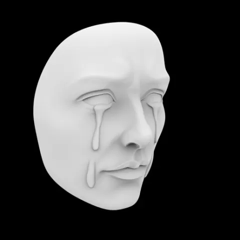 Crying Face Mask 3D Print Model