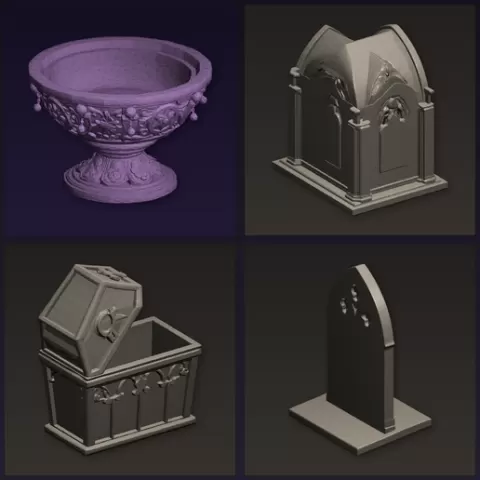 Gothic Storage Collection — 6-Model STL Bundle