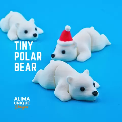 Tiny Polar Bear - articulated fidget toy