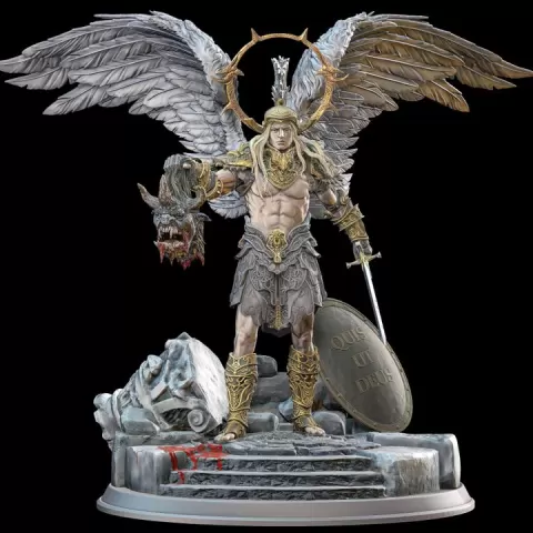 Archangel Michael Statue Defender of Ligh 3D print model by Andrii Akhtyrskyi