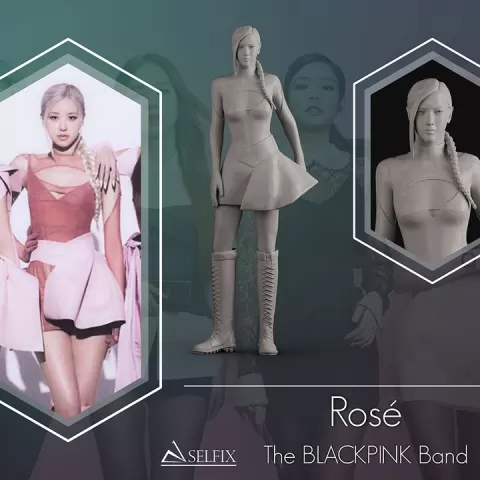 Rosé 3D Printable Model by Selfix