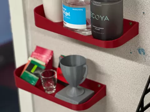 Curved floating shelf set
