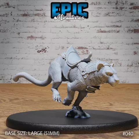 Black Panther Mount Running / Classic Forest Monster / Big Cat / Cougar Animal / Jaguar Creature / Leopard Beast / Woodland Encounter by Epic-Miniatures