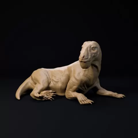 Inostrancevia Latifrons resting 1-35 scale pre-supported prehistoric animal by Dino and Dog