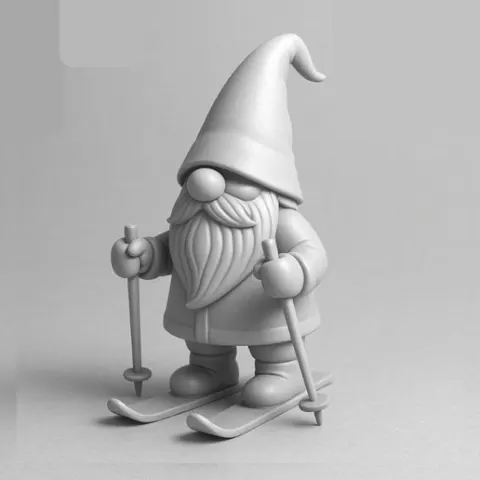 3D ski gnome