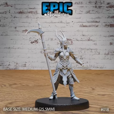 Dark Elf Army Large Scythe / Elven Fighter / Elvish Warrior / Nature Forest Guard / Mysterious Woodland Spirit / Underdark Encounter by Epic-Miniatures